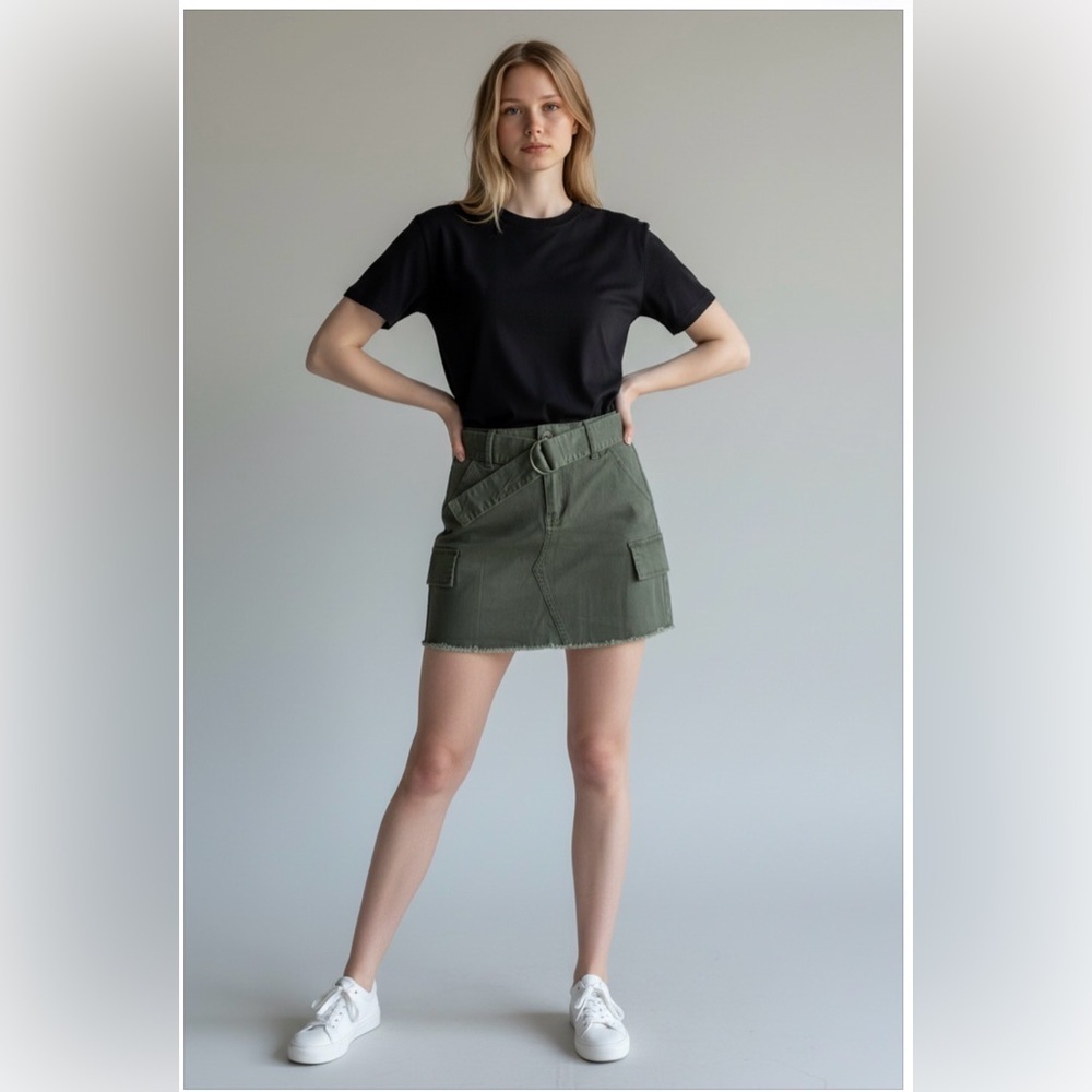 Mudd olive green utility skirt